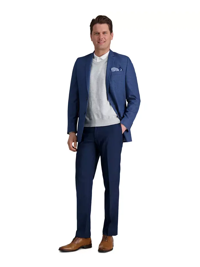 Мужские классические брюки прямого кроя Premium Comfort с 4-сторонней растяжимостью, без складок и — 1