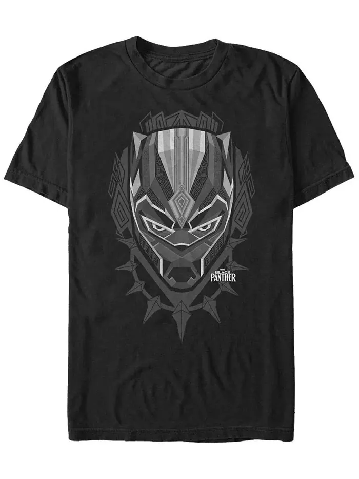Футболка с коротким рукавом Marvel Men's Black Panther Wakanda King Plaque Fifth Sun — изображение 1 из 1, черный