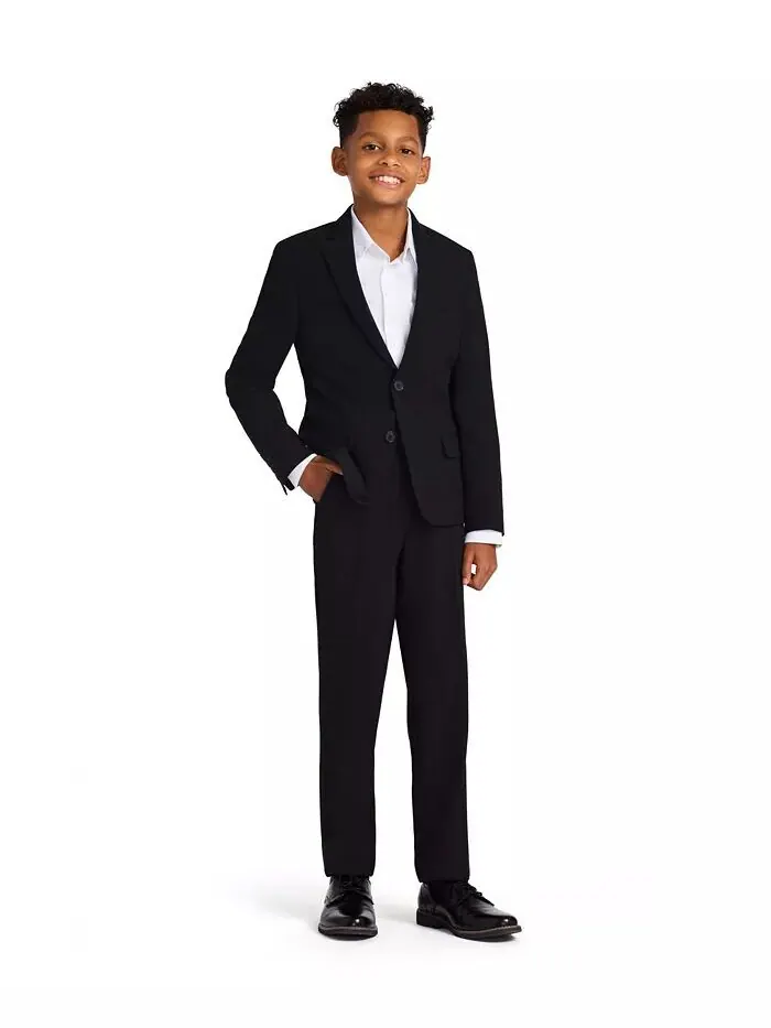 Большие мальчики Slim Fit эластичные брюки для машинной стирки Calvin Klein — изображение 3 из 9, черный