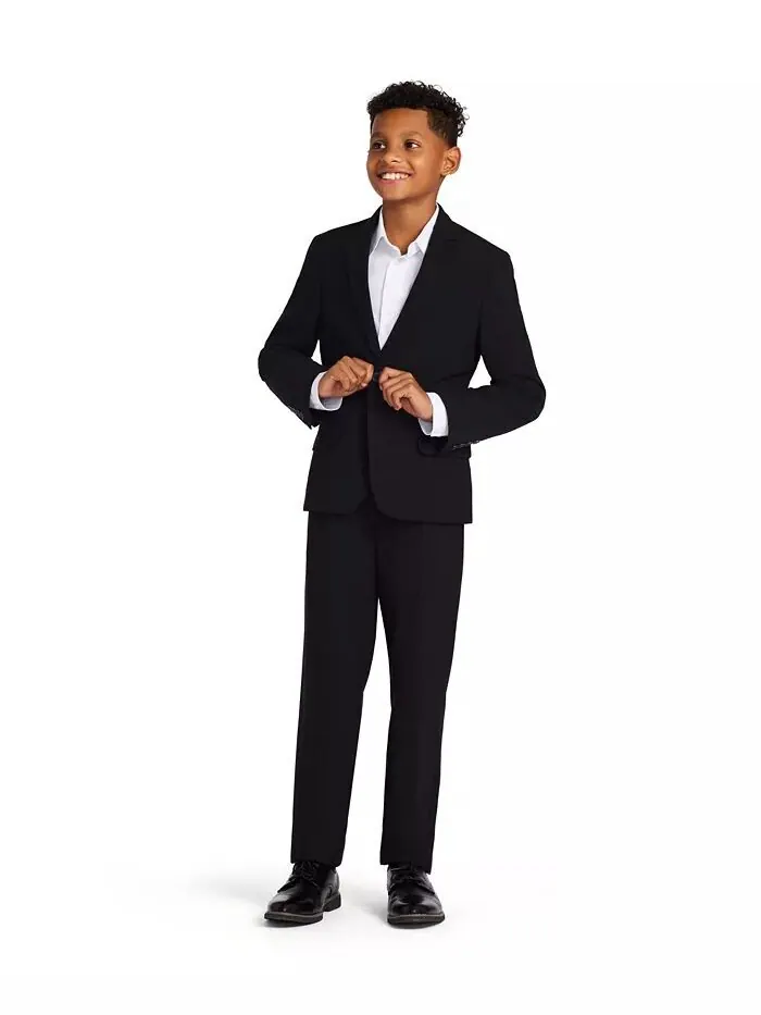 Большие мальчики Slim Fit эластичные брюки для машинной стирки Calvin Klein — изображение 4 из 9, черный