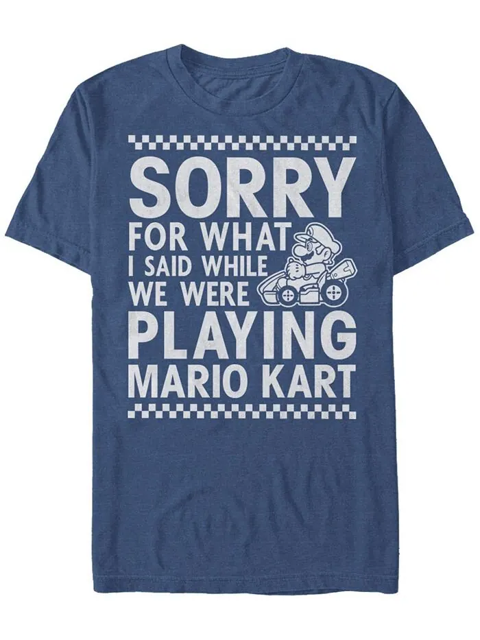 Мужская футболка Mario Kart Nintendo «Я не хотел этого во время игры в извинения» с коротким — изображение 1 из 1