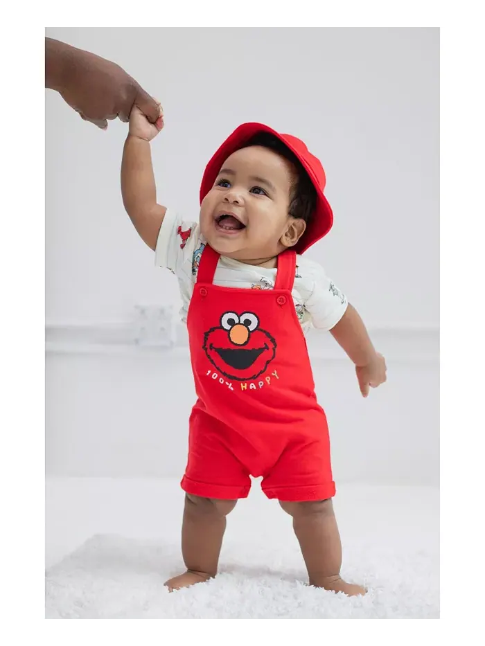 Попробуйте комплект одежды для мальчиков Baby Boys Sesame Street Elmo из мягкого велюра: — изображение 4 из 8, красный/белый