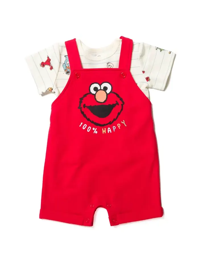 Попробуйте комплект одежды для мальчиков Baby Boys Sesame Street Elmo из мягкого велюра: — изображение 6 из 8, красный/белый