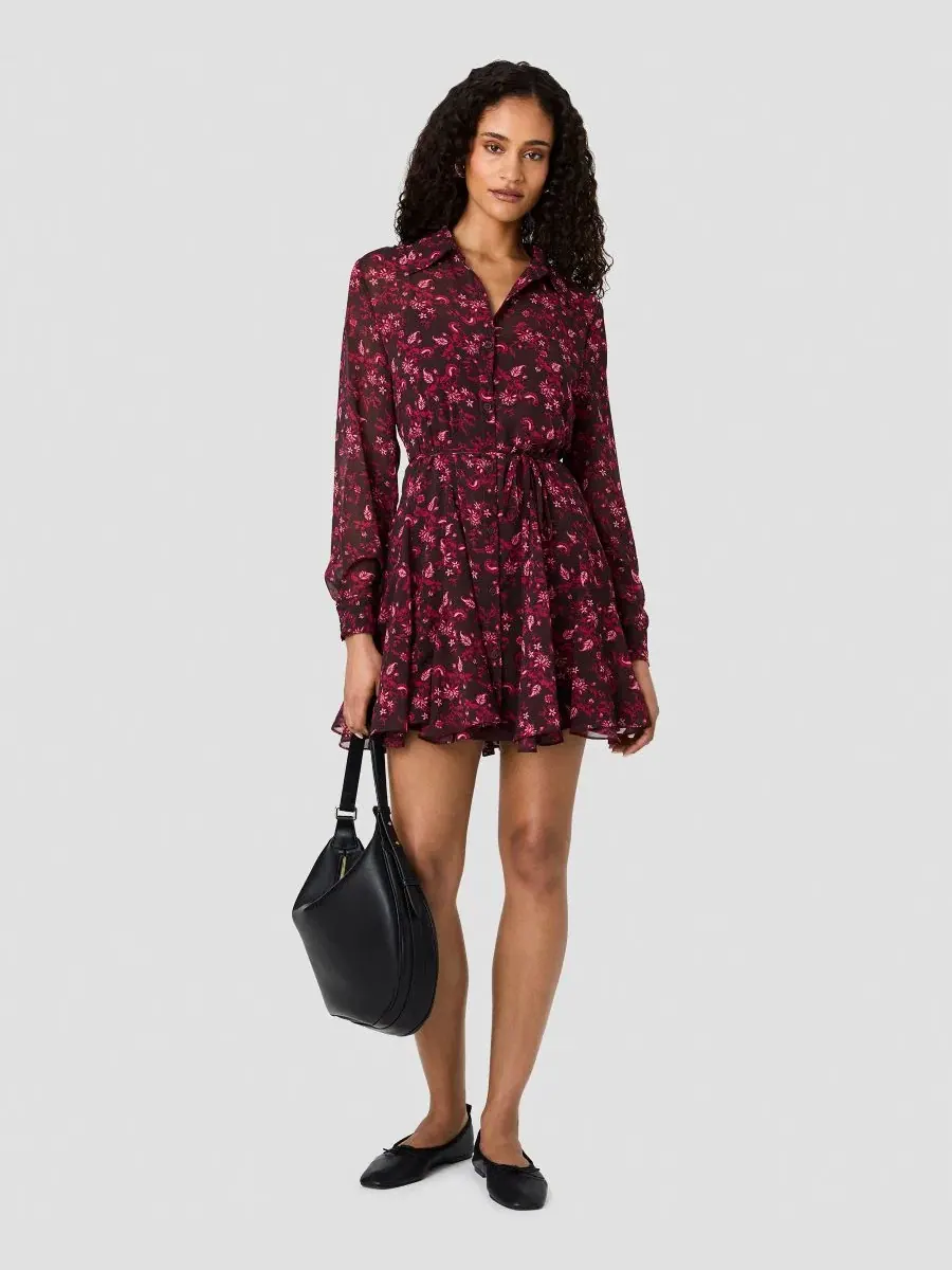 Платье мини с принтом Marina Aurora Floral French Connection — изображение 2 из 6, розовый мульти