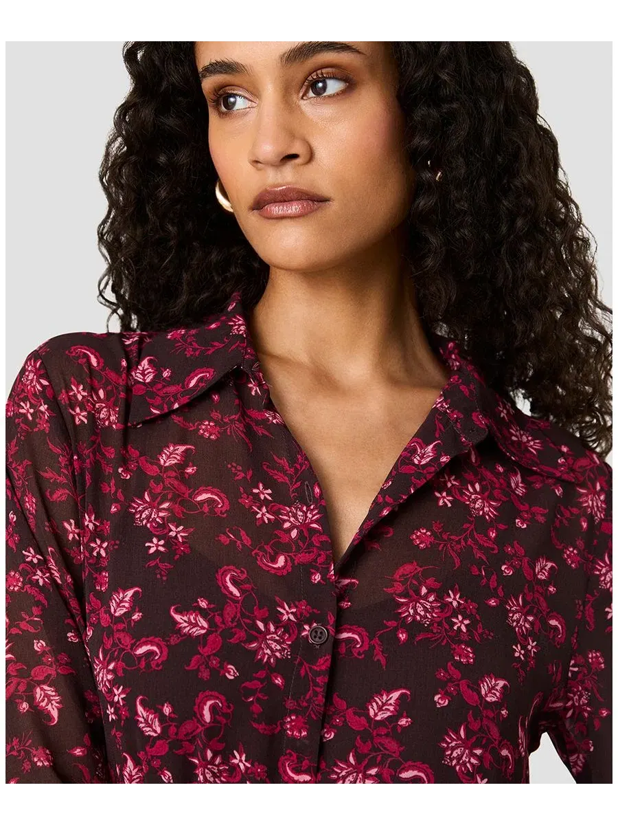 Платье мини с принтом Marina Aurora Floral French Connection — изображение 4 из 6, розовый мульти