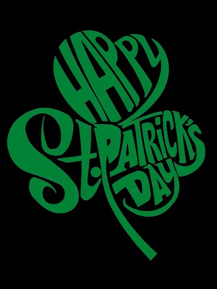 Мужская толстовка с капюшоном и надписью Shamrock Word Art ко Дню Святого Патрика LA Pop Art — изображение 3 из 3, черный