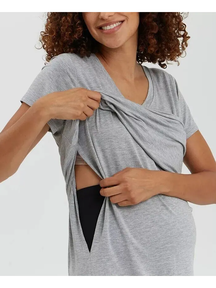 Футболка для кормящих матерей NOM Maternity — изображение 3 из 4, серый