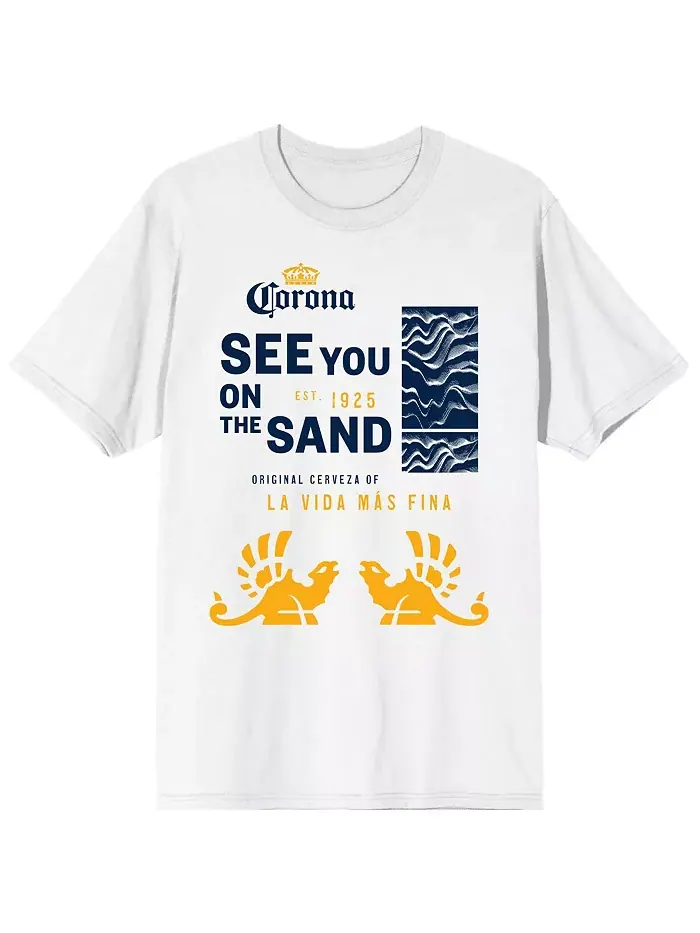 Футболка Big & Tall See You On The Sand белая - 4XLB Corona — белый