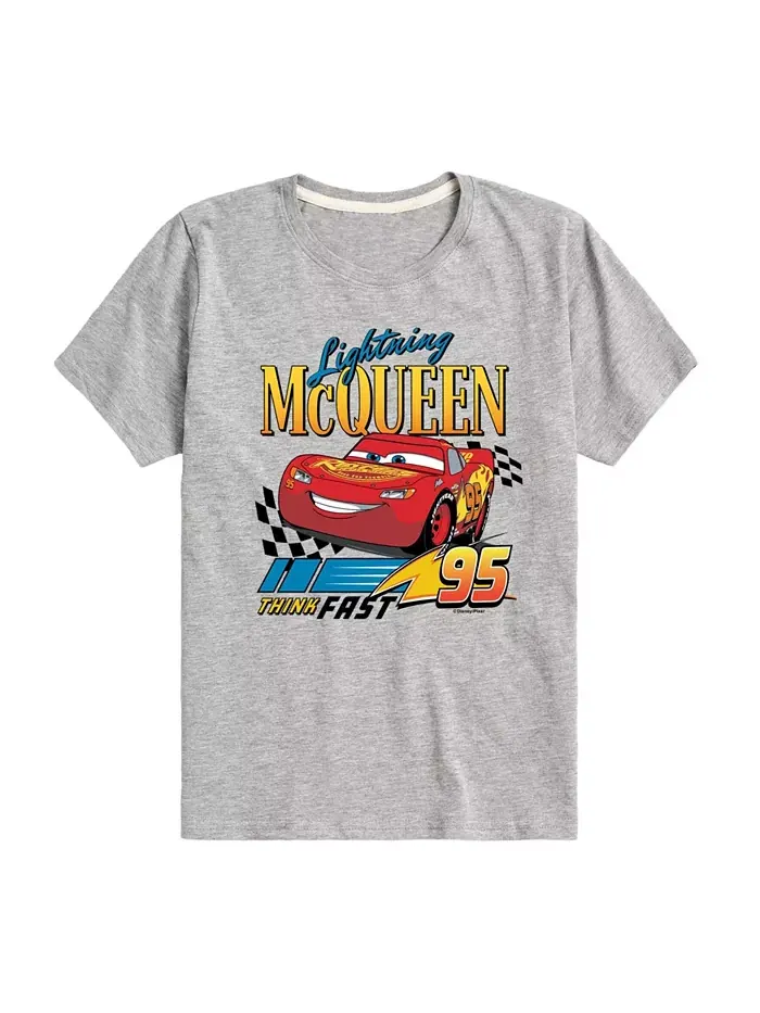 Футболка с коротким рукавом и принтом Lightning McQueen для мальчиков Cars — изображение 1 из 3, серый