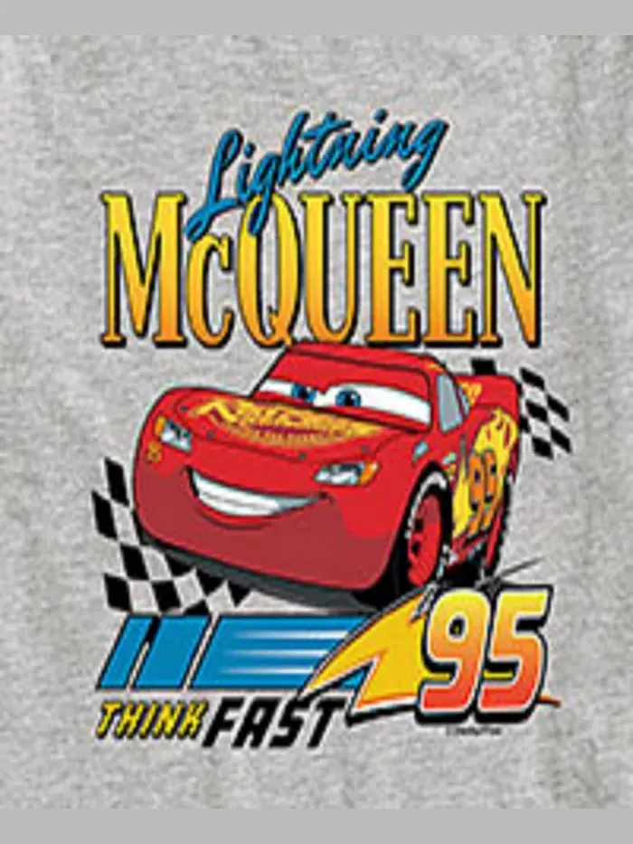 Футболка с коротким рукавом и принтом Lightning McQueen для мальчиков Cars — изображение 3 из 3, серый