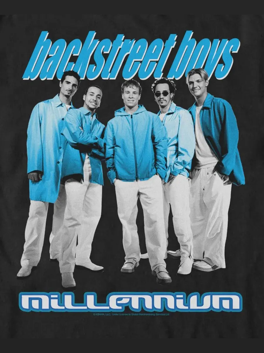 Футболка с принтом Backstreet Boys Group Fifth Sun — изображение 3 из 3, черный