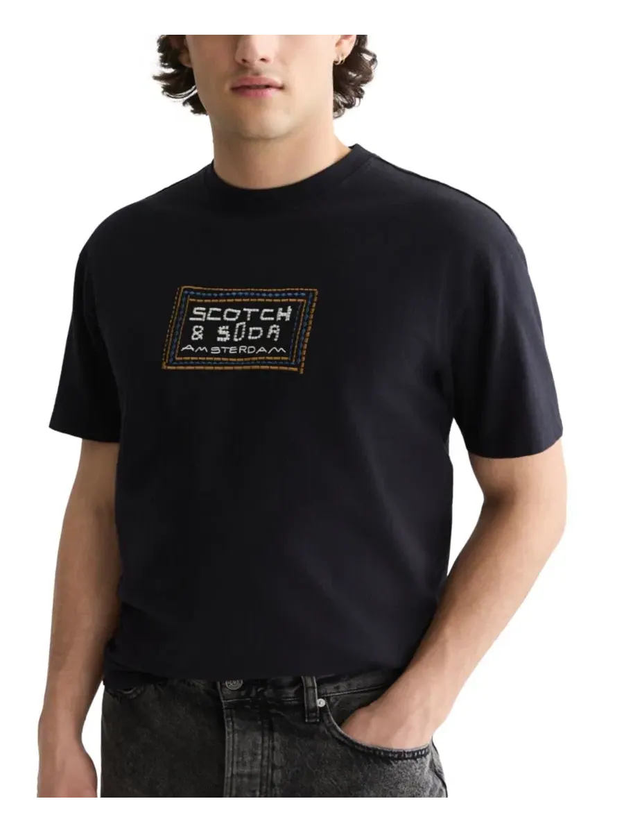 Футболка с вышитым логотипом SCOTCH & SODA — изображение 3 из 6, серый