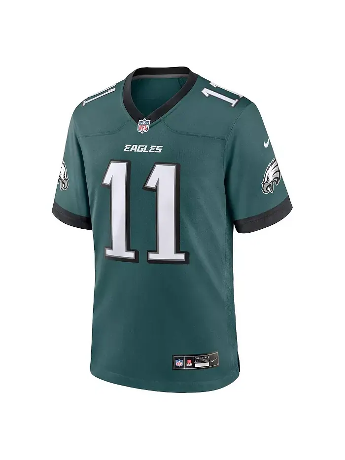Мужская игровая футболка A.J. Midnight Philadelphia Eagles Team Game Jersey Nike — изображение 2 из 3, зеленый