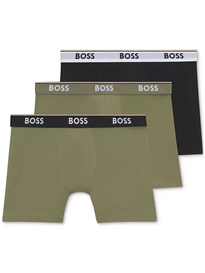 Мужские боксеры Power 3-Pk с логотипом на резинке Hugo Boss — изображение 1 из 6, мульти