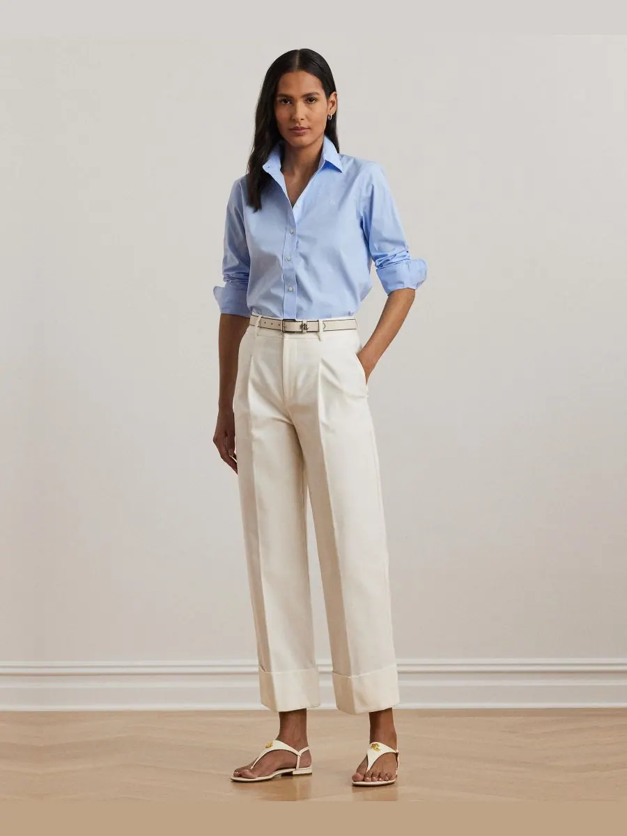 Не требующая глажки рубашка прямого кроя, размеры PXS - 3X Lauren Ralph Lauren — изображение 4 из 5, синий