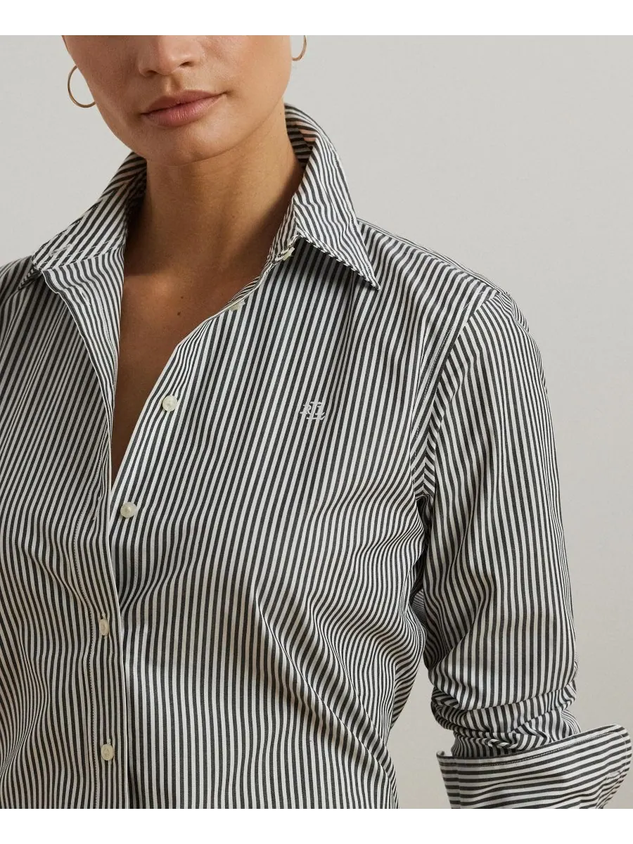 Не требующая глажки рубашка прямого кроя, размеры PXS - 3X Lauren Ralph Lauren — изображение 3 из 5, черный/белый