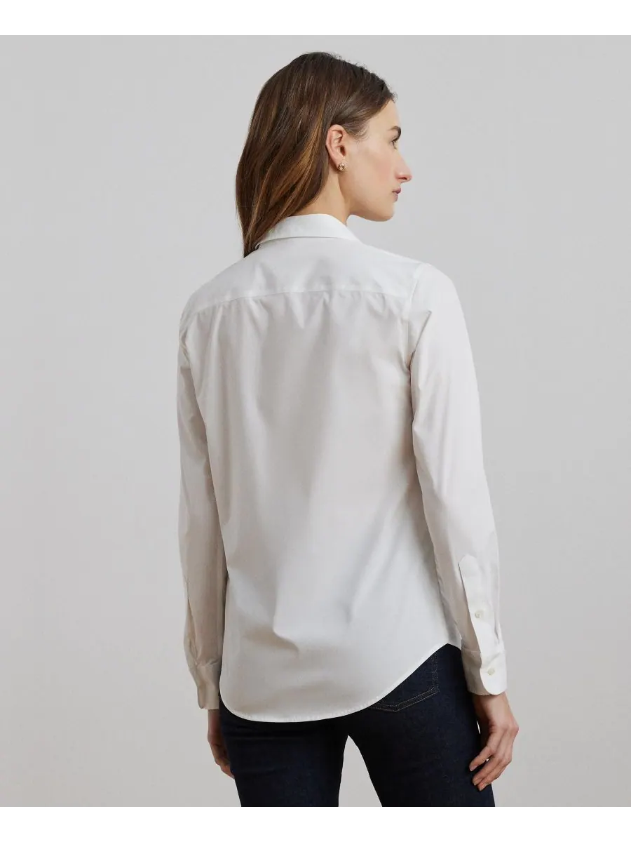 Не требующая глажки рубашка прямого кроя, размеры PXS - 3X Lauren Ralph Lauren — изображение 6 из 9, белый