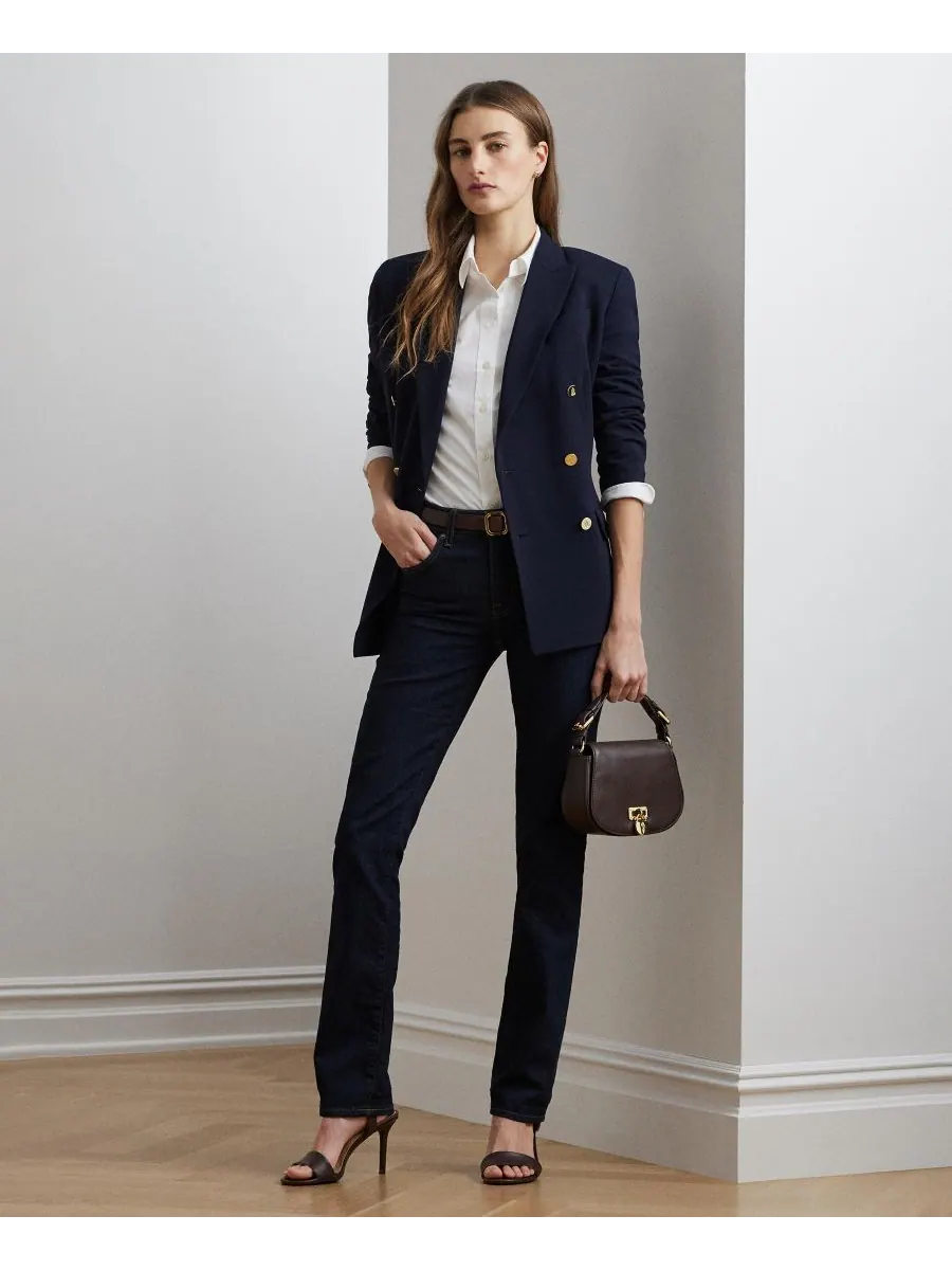 Не требующая глажки рубашка прямого кроя, размеры PXS - 3X Lauren Ralph Lauren — изображение 8 из 9, белый