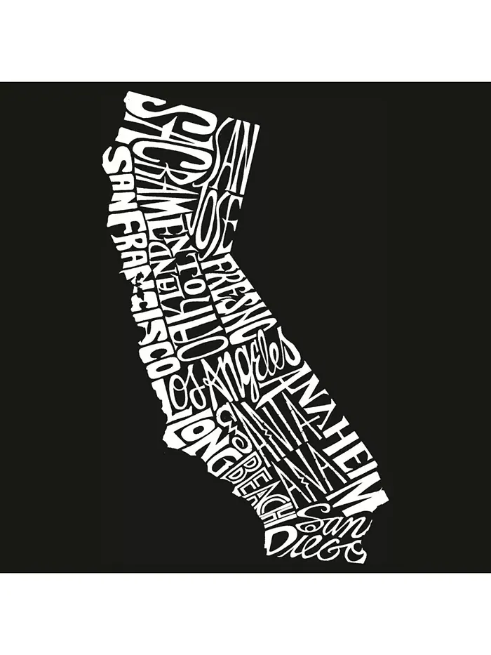 Мужская худи с принтом - California State LA Pop Art — изображение 3 из 3, черный