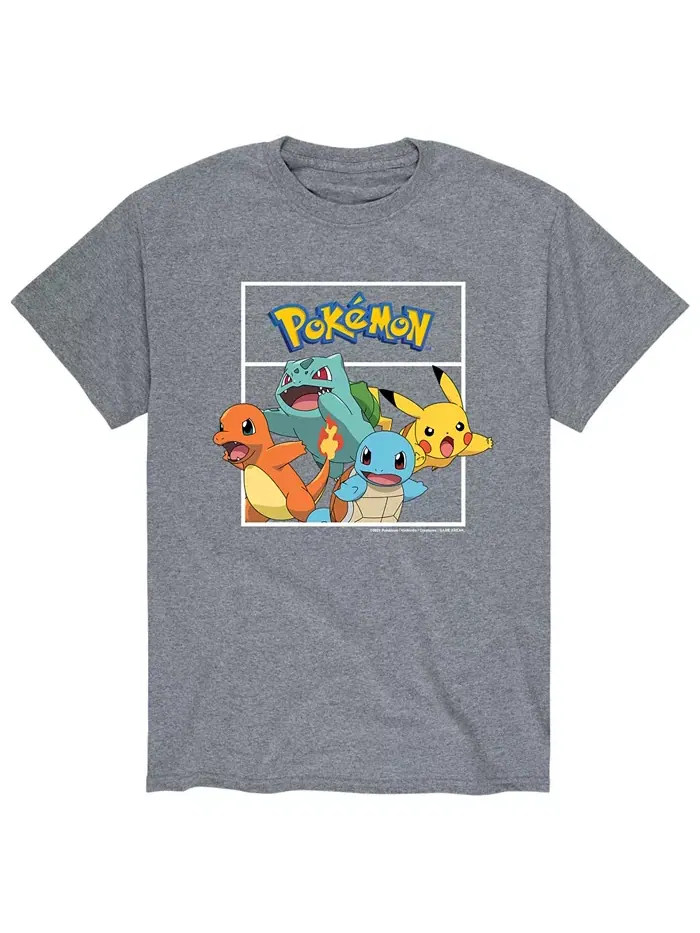 Мужская футболка с персонажами Pokemon AIRWAVES — изображение 1 из 2, серый