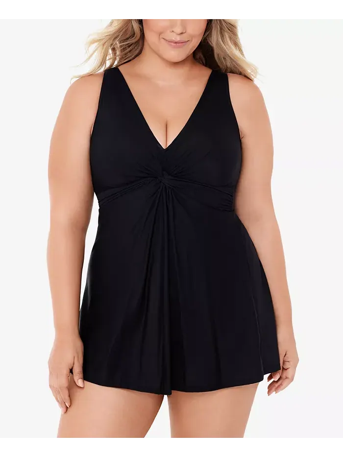 Женское купальное платье Marais с контролем живота из коллекции Must Haves Plus Size Miraclesuit — изображение 1 из 3, черный
