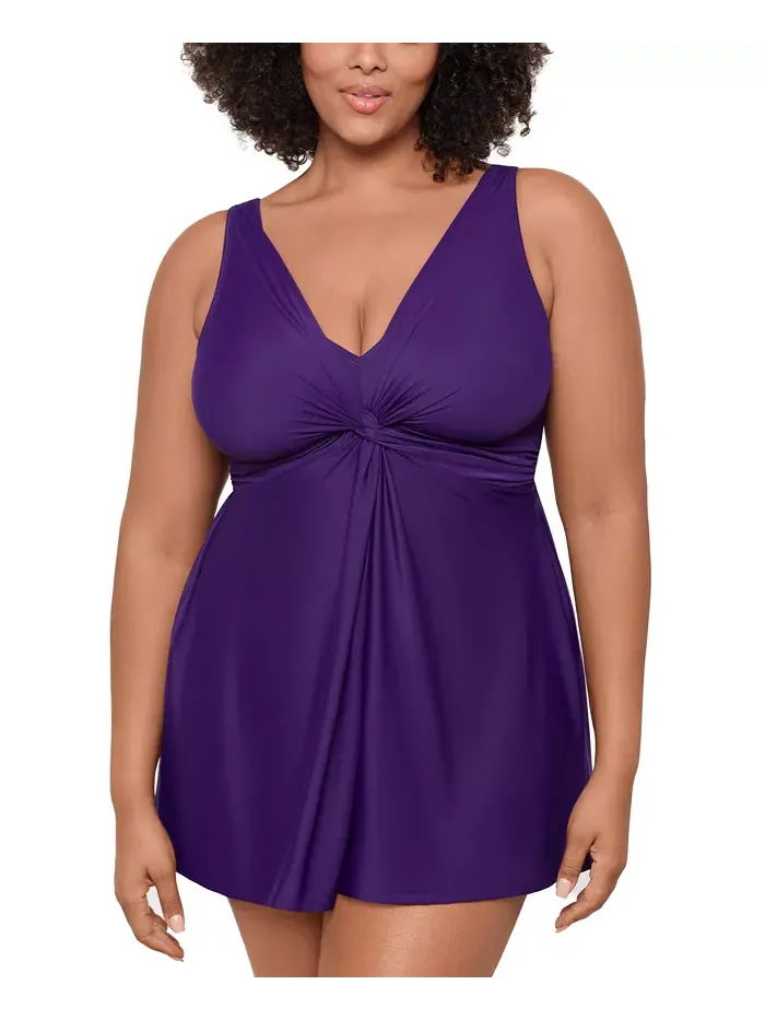 Женское купальное платье Marais с контролем живота из коллекции Must Haves Plus Size Miraclesuit — изображение 1 из 4, малина
