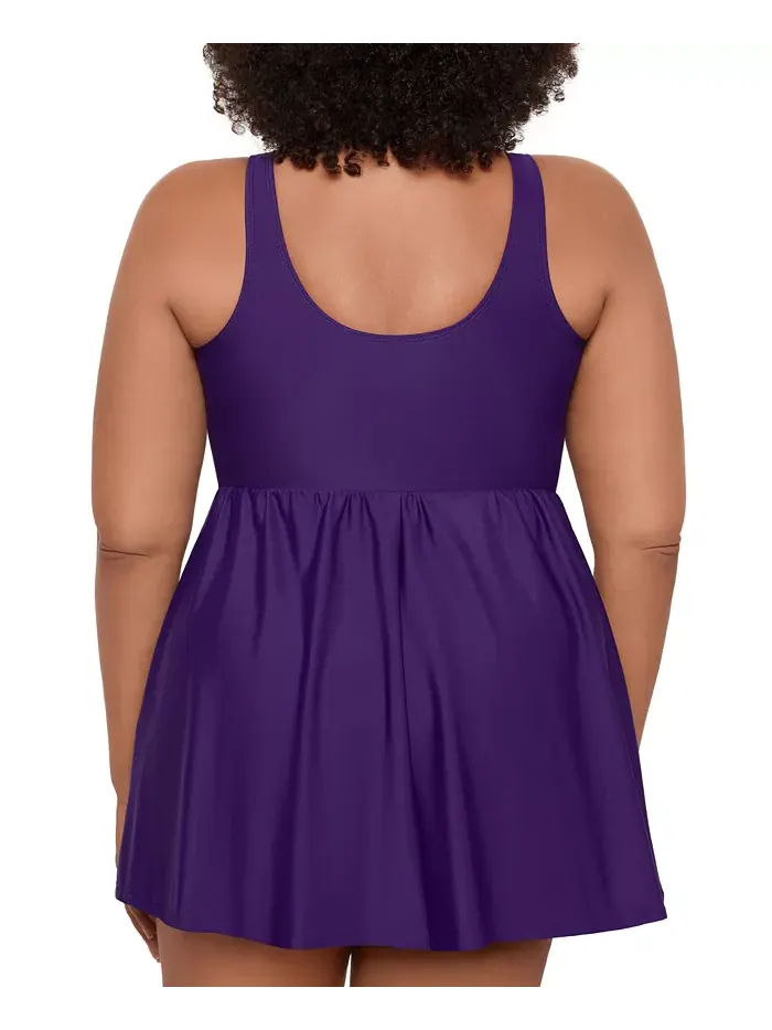 Женское купальное платье Marais с контролем живота из коллекции Must Haves Plus Size Miraclesuit — изображение 2 из 4, малина