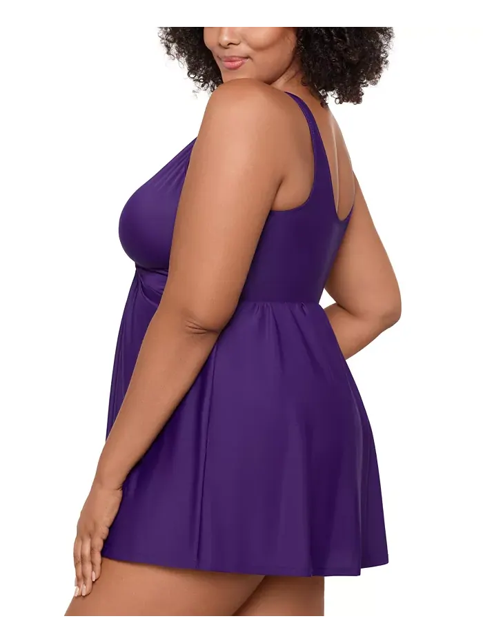 Женское купальное платье Marais с контролем живота из коллекции Must Haves Plus Size Miraclesuit — изображение 3 из 4, малина