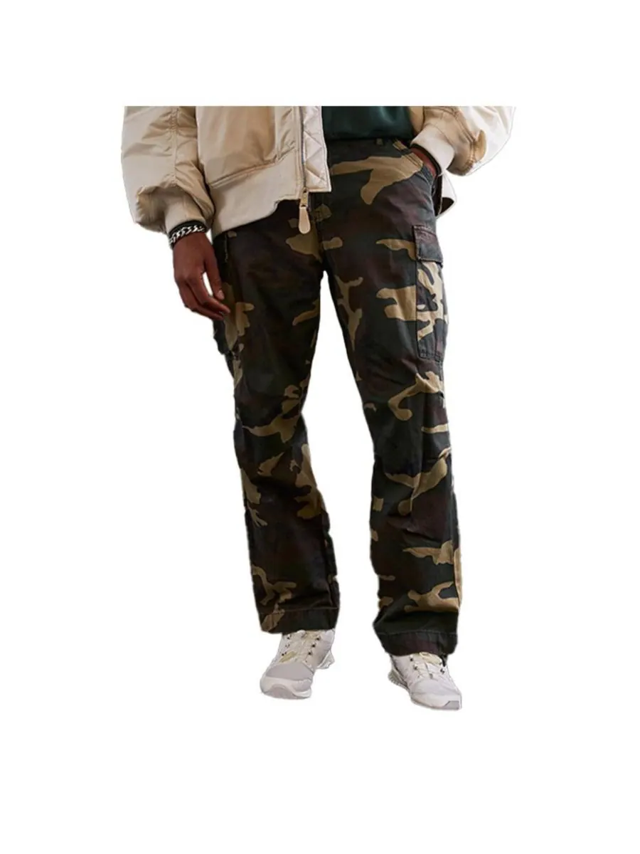 Мужские хлопковые спортивные брюки Alpha Industries, Woodland camo — изображение 1 из 3