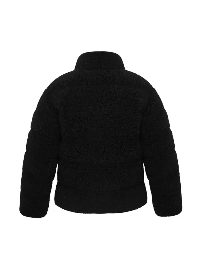 Пуховая куртка Big Girls Sherpa с подкладкой из овчины Rokka&Rolla — изображение 3 из 10, черный