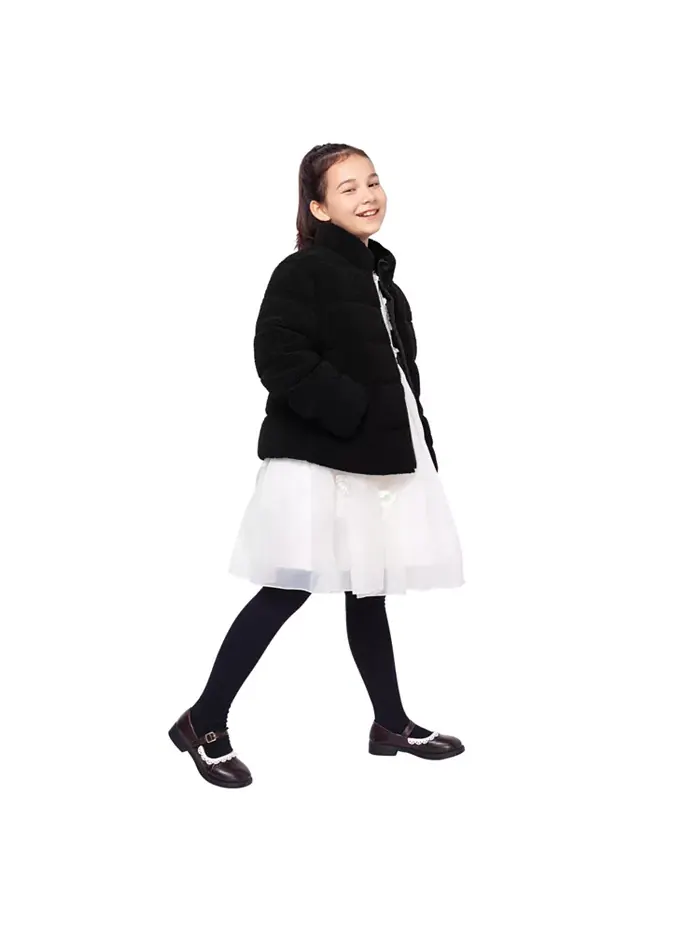 Пуховая куртка Big Girls Sherpa с подкладкой из овчины Rokka&Rolla — изображение 4 из 10, черный