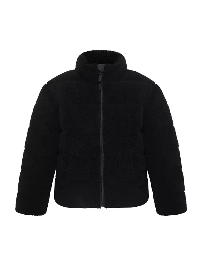 Пуховая куртка Big Girls Sherpa с подкладкой из овчины Rokka&Rolla — изображение 5 из 10, черный