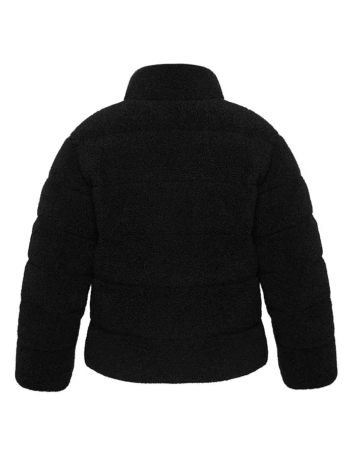 Пуховая куртка Big Girls Sherpa с подкладкой из овчины Rokka&Rolla — изображение 7 из 10, черный