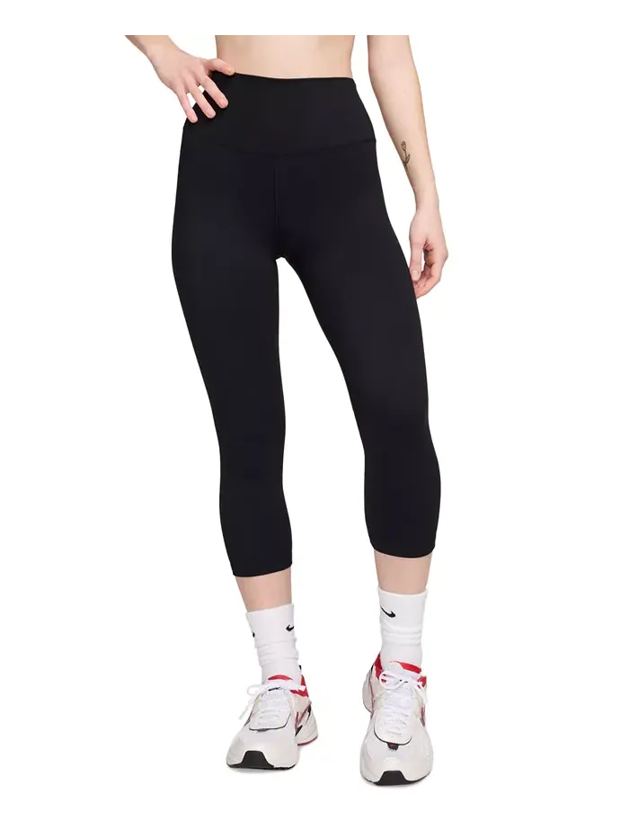 Женские леггинсы One High-Waisted Cropped-Length Nike — изображение 1 из 6, черный/черный