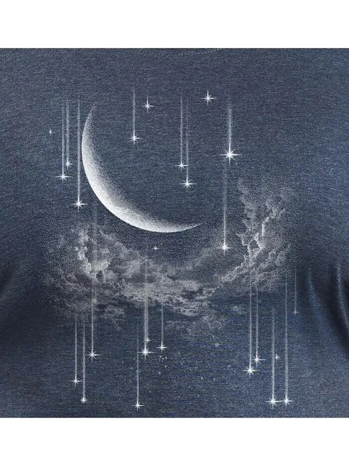 Майка с рисунком «Падающие звезды» больших размеров Hybrid Apparel — изображение 2 из 3, синий