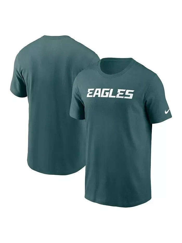 Мужская темно-зеленая футболка Philadelphia Eagles Primetime Wordmark Essential Nike — изображение 1 из 3, зеленый