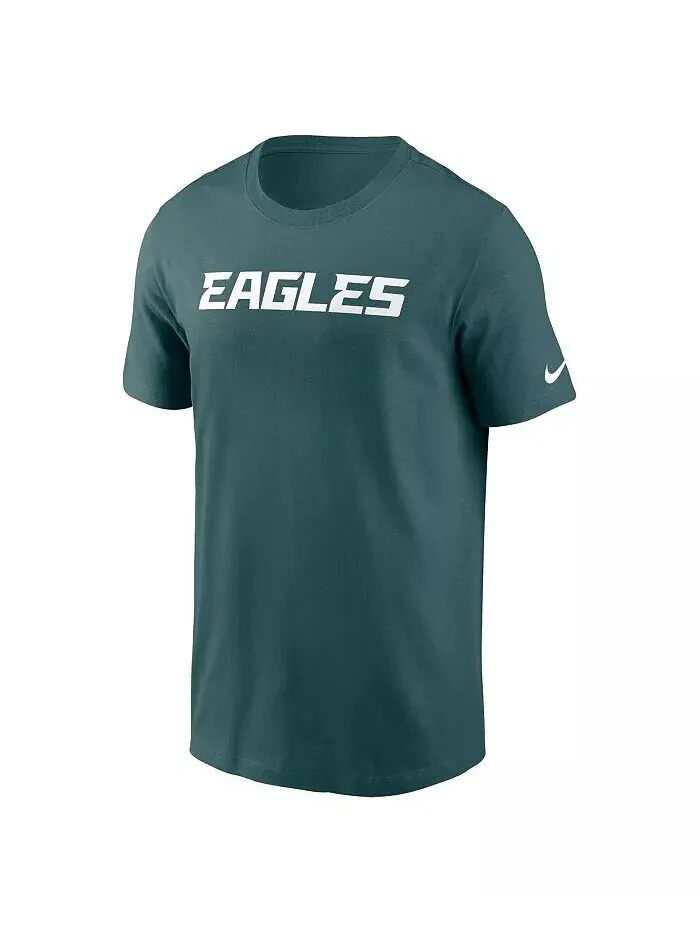 Мужская темно-зеленая футболка Philadelphia Eagles Primetime Wordmark Essential Nike — изображение 3 из 3, зеленый