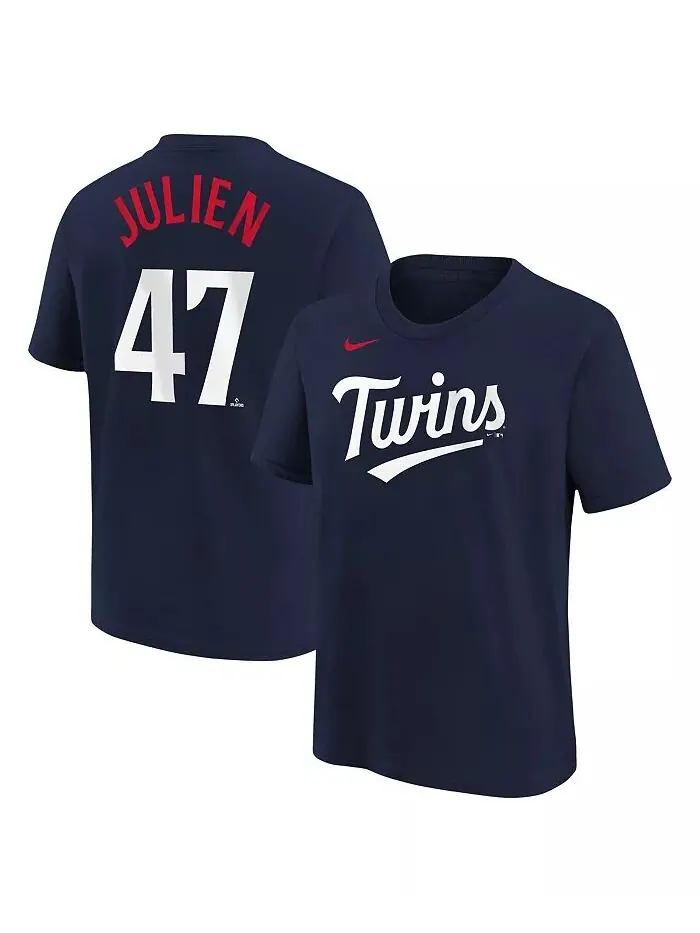 Футболка с именем и номером Big Boys Edouard Julien Navy Minnesota Twins Nike — изображение 1 из 3
