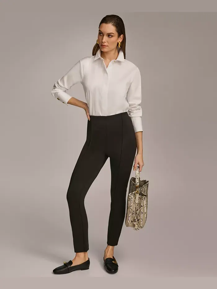Женские зауженные брюки с высокой посадкой Donna Karan Donna Karan New York — изображение 5 из 5, черный