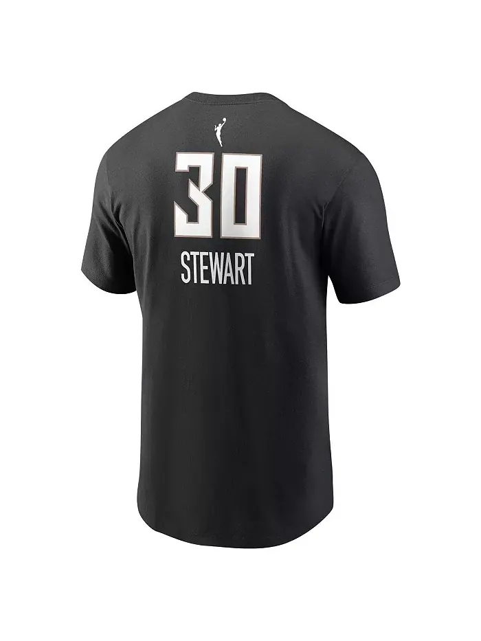 Мужская и женская футболка Breanna Stewart New York Liberty Explorer Edition с именем и номером — изображение 2 из 3, черный