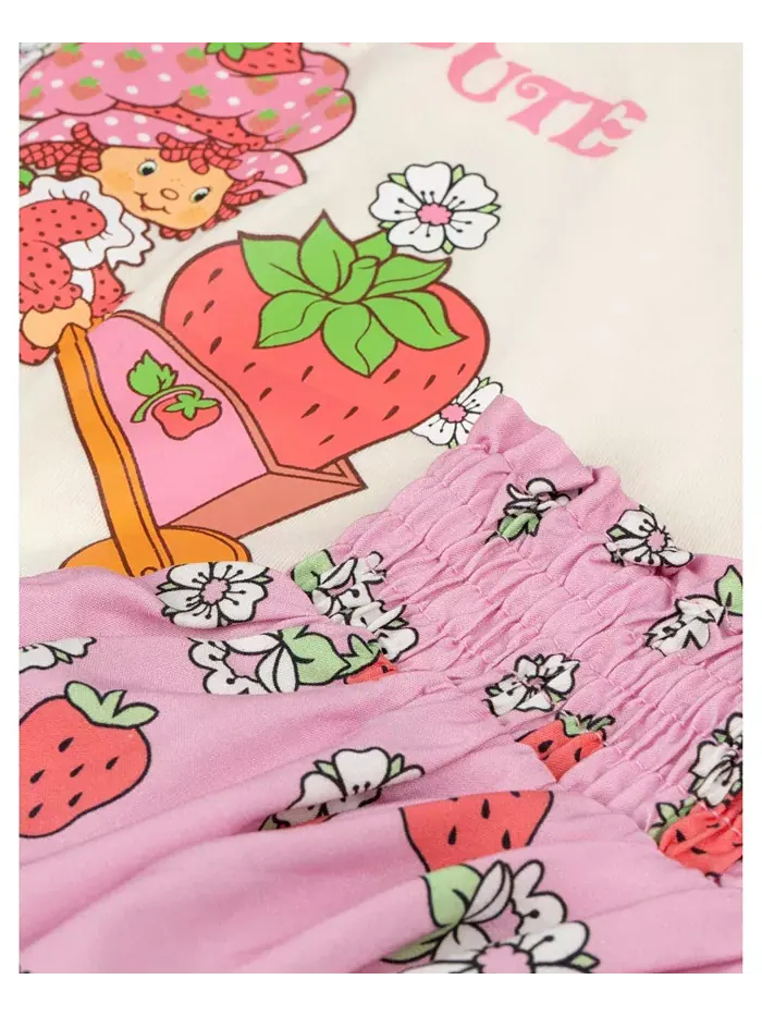 Комплект из футболки с квадратным вырезом и юбки Strawberry Shortcake — изображение 5 из 6, белый/розовый