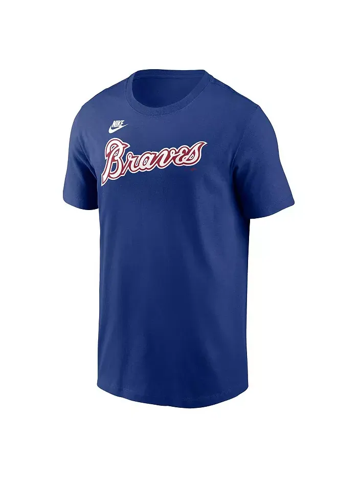 Мужская футболка Atlanta Braves Cooperstown Collection с именем и номером Hank Aaron — изображение 3 из 3, королевский