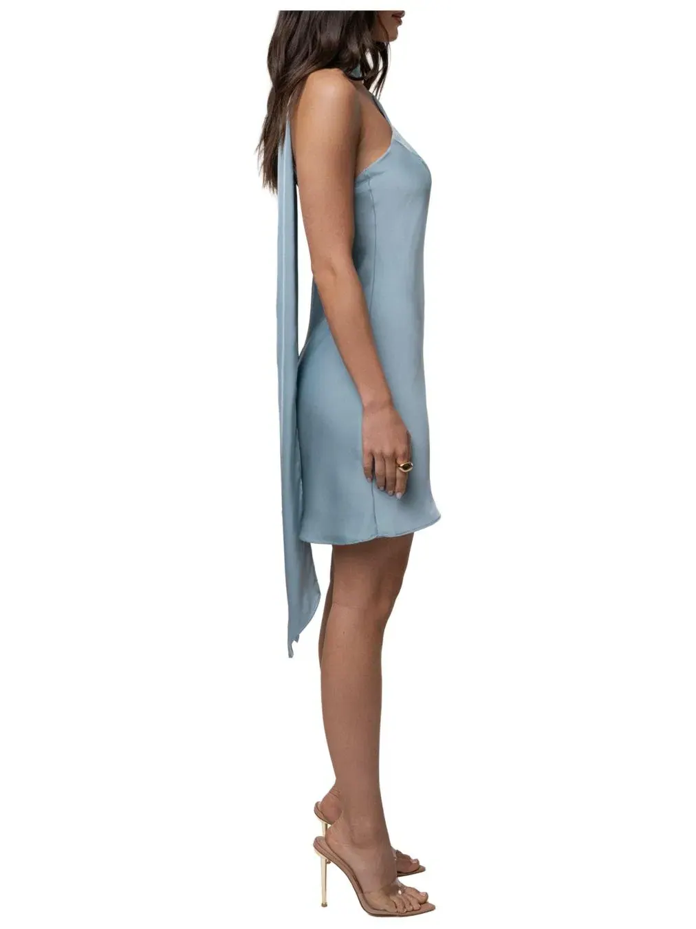 Женское мини-платье Jasmine Drape Jluxlabel — изображение 3 из 7, синий