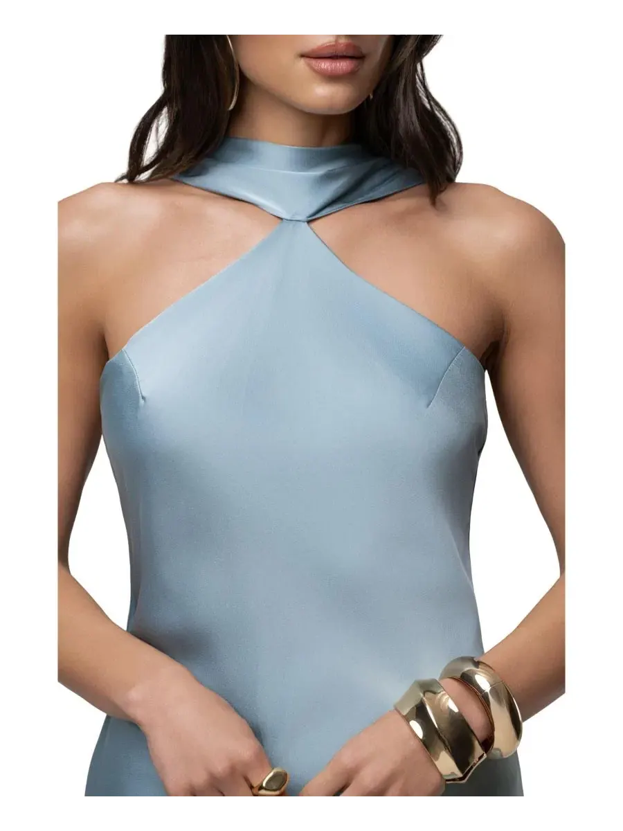 Женское мини-платье Jasmine Drape Jluxlabel — изображение 6 из 7, синий