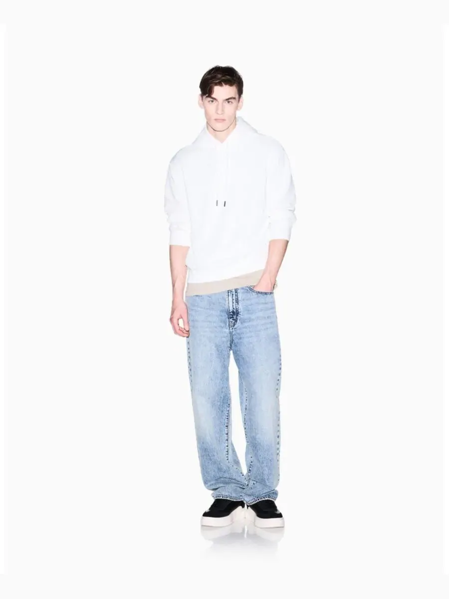 Мужская толстовка с жаккардовым принтом и логотипом A|X Armani Exchange — изображение 1 из 5, белый