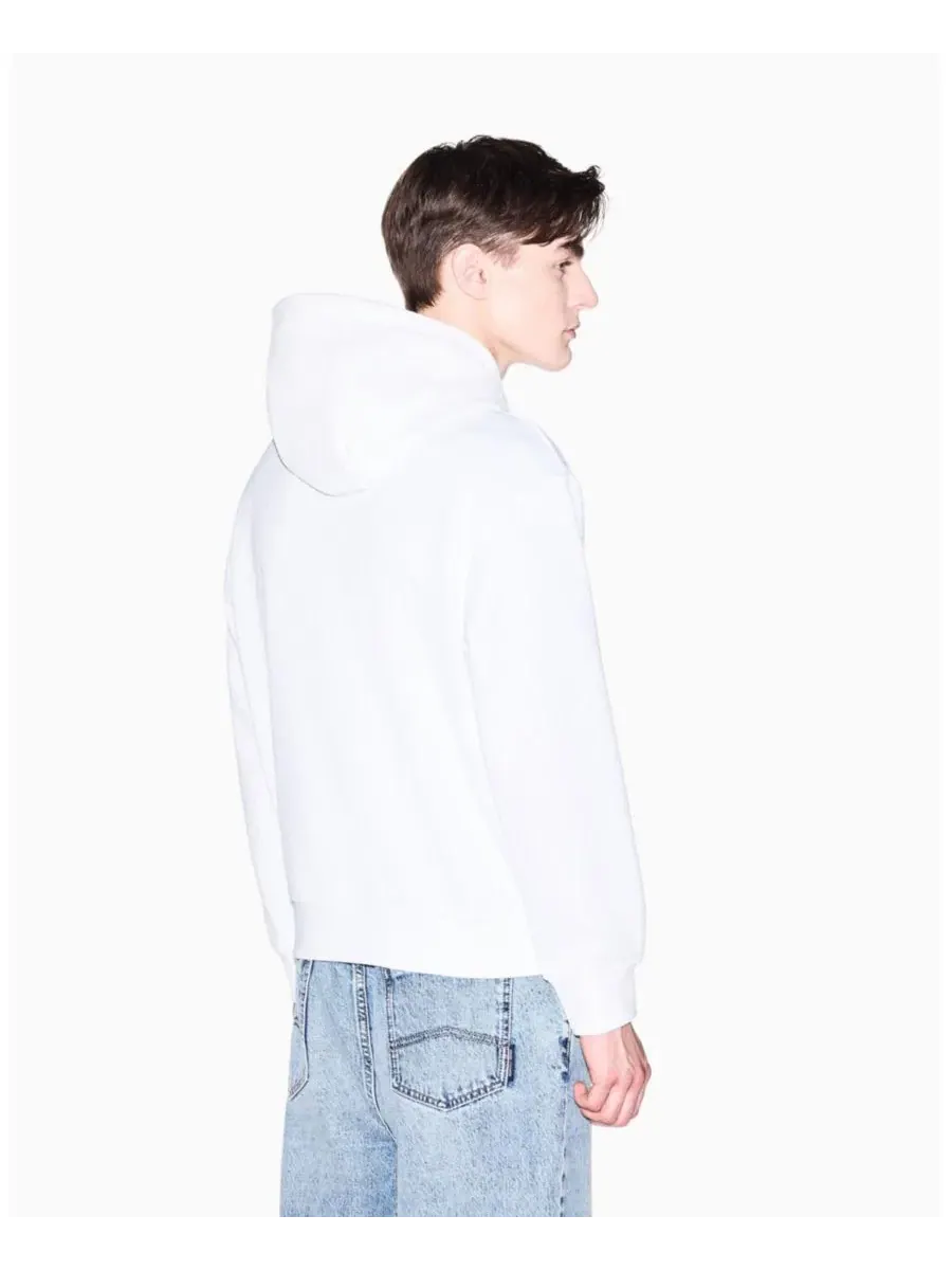 Мужская толстовка с жаккардовым принтом и логотипом A|X Armani Exchange — изображение 5 из 5, белый