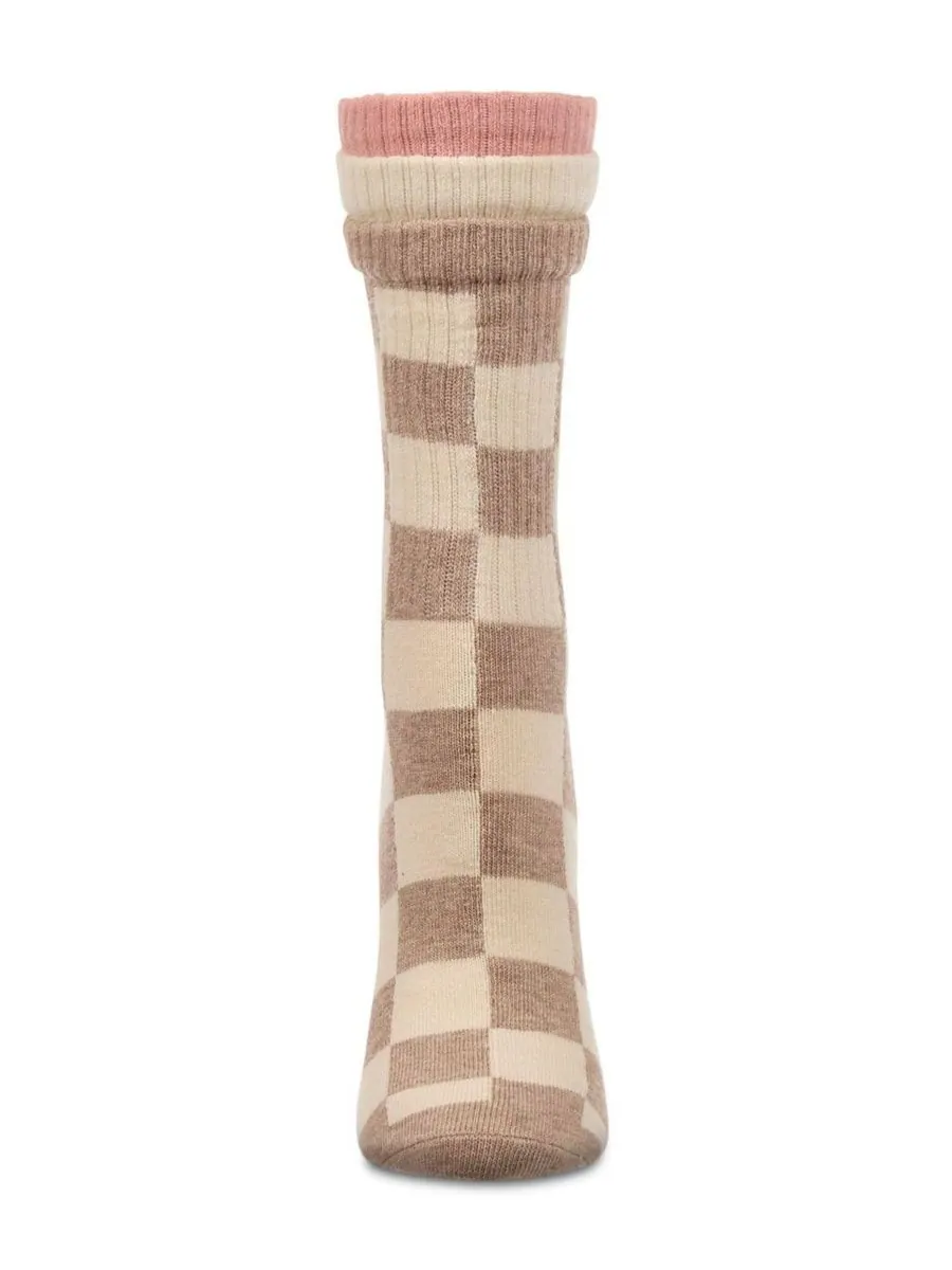 Женские носки Checkmate Triple Cuff Crew Socks MeMoi — изображение 2 из 3, тауп