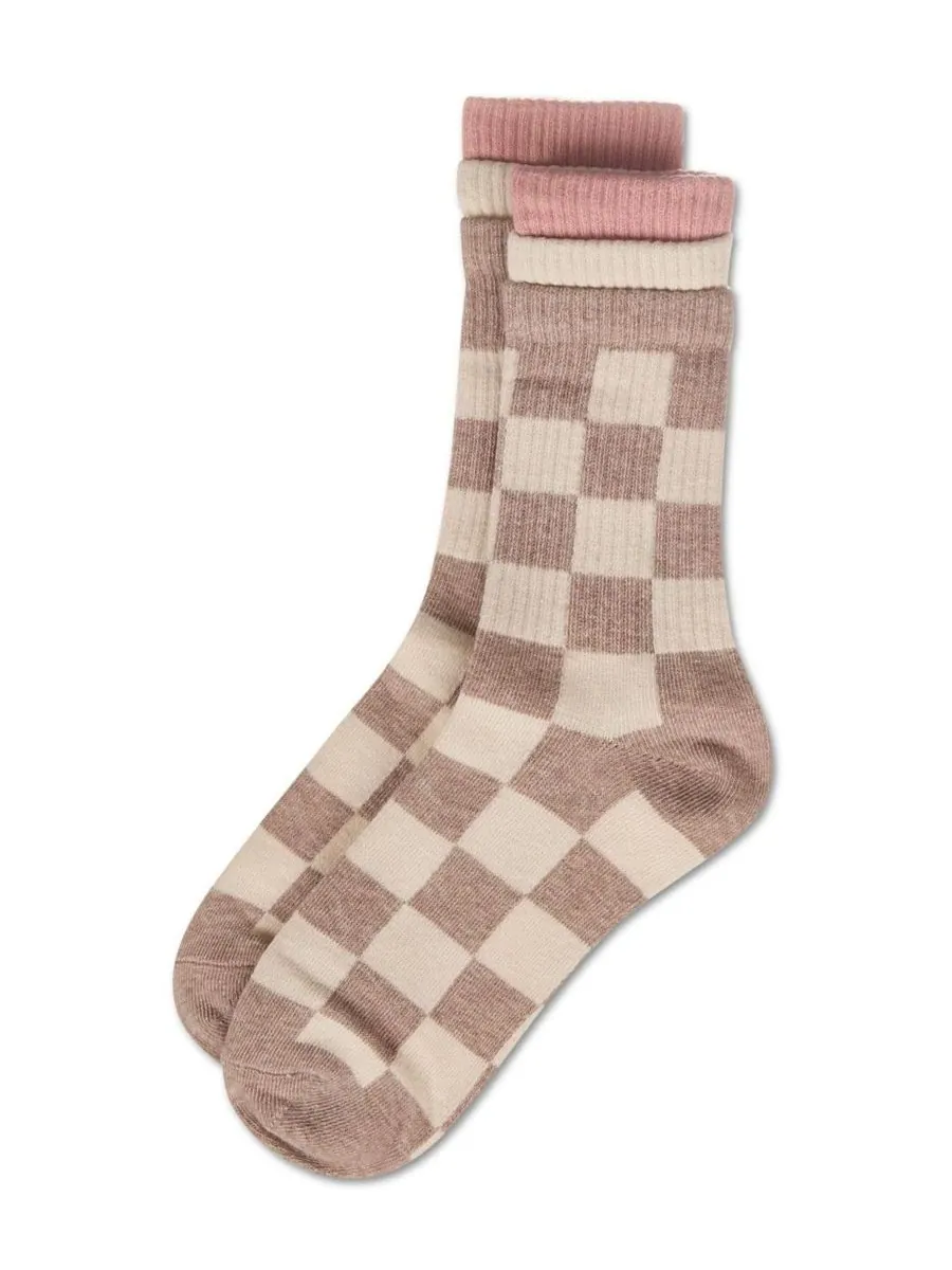 Женские носки Checkmate Triple Cuff Crew Socks MeMoi — изображение 3 из 3, тауп