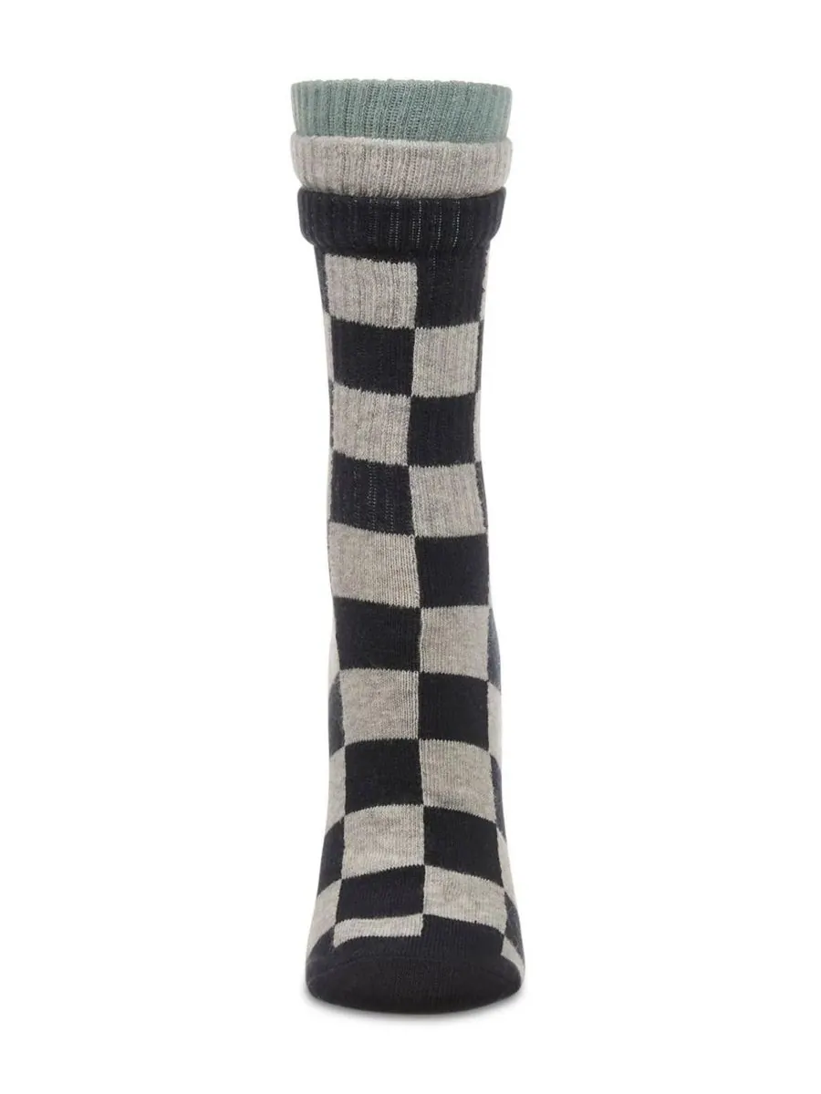 Женские носки Checkmate Triple Cuff Crew Socks MeMoi — изображение 2 из 3, черный