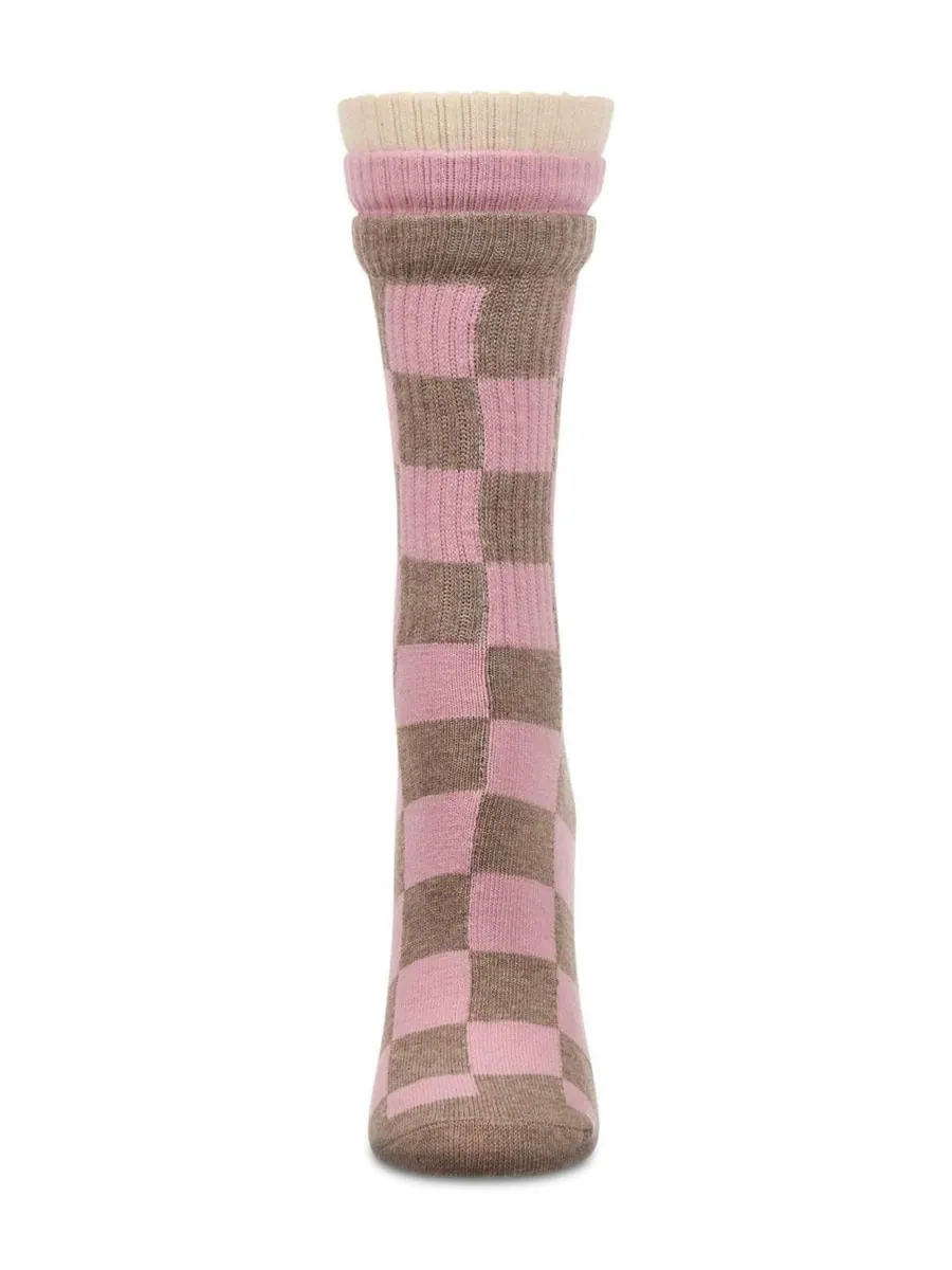 Женские носки Checkmate Triple Cuff Crew Socks MeMoi — изображение 2 из 3, фиолетовый